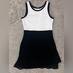 NWOT White and Black Lace Women’s Sleeveless Dress, Adult Size Large